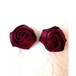 Hot Schuhclips Lila 2er Set „Fleur“ – Elegante Satin-Blumen für festliche Anlässe Brautschmuck