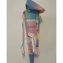 Best Schultüte aus Stoff bestickt mit einem Einhorn 3D, Namen und Datum 70cm Rohling Kinder Schultüten