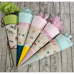 Sale Schultüte Einhorn aus Stoff in rosa, gelb / 70cm/ für Mädchen Kinder Einschulung