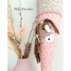 Sale Schultüte mit Pony Lulu-Applikation hellbraun inkl. Namensstick Kinder Einschulung
