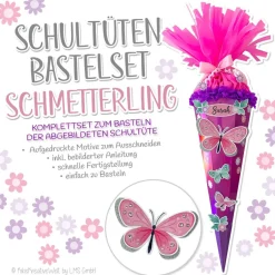 Discount Schultüten Bastelset "Schmetterlinge" Kinder Schultüten