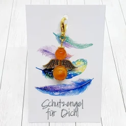 New Schutzengel Anhänger goldfarben orange – Glücksbringer & Geschenkidee Geschenke