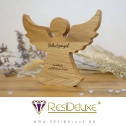 Schutzengel MARIA Engel Holz Personalisiert Gravur Geschenk Geburt Taufe Kommunion Firmung Glücksbringer Geschenke