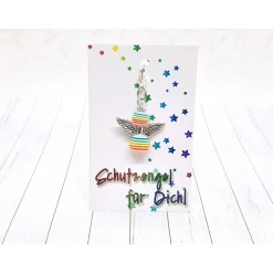 Outlet Schutzengel Regenbogen Silber – LGBTQ Regenbogenengel mit silbernen Flügeln & Karabiner Geschenke