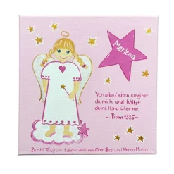 Schutzengelbild Schutzengel Bild für Mädchen zur Taufe Geburt Geschenke