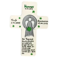 Best Schutzengelkreuz für JungsTaufkreuz, Kinderkreuz Geschenk zur Taufe / Geburt/Kommunion Gastgeschenke