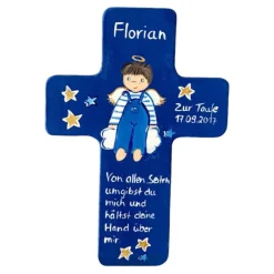 Sale Schutzengelkreuz für Jungs Taufkreuz, Kinderkreuz Geschenk zur Taufe / Geburt Geschenke