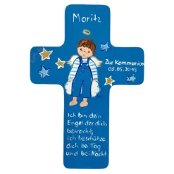 Schutzengelkreuz für Jungs Taufkreuz, Kinderkreuz Geschenk zur Taufe / Geburt Geschenke