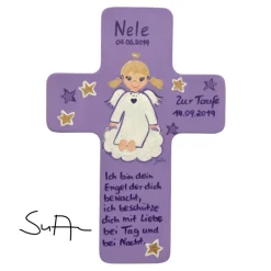 Sale Schutzengelkreuz für Mädchen Taufkreuz, Kinderkreuz Geschenk zur Taufe / Geburt Geschenke