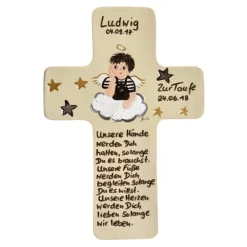 Best Schutzengelkreuz Junge Taufkreuz, Kinderkreuz Geschenk zur Taufe / Geburt Geschenke