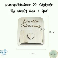 Best Schwangerschaft verkünden Holzkarte mit Überraschungseffekt Wir bekommen ein Baby, personalisiert Baby verkünden Geschenkverpackungen