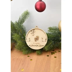 Clearance Schwangerschaft verkünden Christbaumkugel aus Holz in 3D Optik Ihr werdet Oma & Opa, Baby verkünden Baumschmuck
