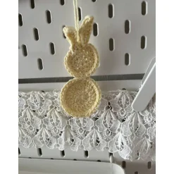 Best Set 3 Osterhasen gehäkelt Anhänger Mitbringsel Frühlings Deko Osterdeko Hase minimalistisch Skandi gelb weiß braun Osterdeko
