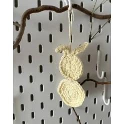 Best Set 3 Osterhasen gehäkelt Anhänger Mitbringsel Frühlings Deko Osterdeko Hase minimalistisch Skandi gelb weiß braun Osterdeko