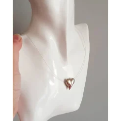 Brautschmuck|AhaSchmuck Silberkette mit Herzanhänger, minimalistisch und schlicht