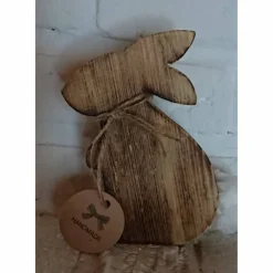 Sitzender Osterhase aus Fichtenholz Osterdeko