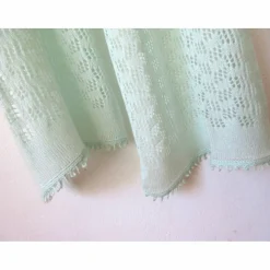 Sommer Schal mint aus Baumwolle und Merino, leichtes Lace-Tuch reine Naturfaser, zarte Stola Damen Brautstolen & -Boleros