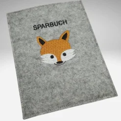 Sale Sparbuchhülle Filz FUCHS Name  KL427 Geldgeschenke