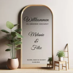 Accessoires|61sekunden Spiegel Hochzeit Aufkleber, Hochzeitsschild Deko, personalisierte Hochzeit Spiegel Aufkleber, Hochzeits-Empfangsschild,