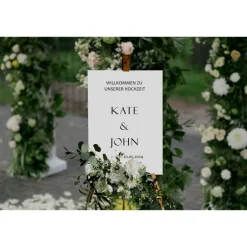 Accessoires|61sekunden Spiegel Hochzeit Aufkleber, Hochzeitsschild Deko, personalisierte Hochzeit Spiegel Aufkleber, Hochzeits-Empfangsschild,