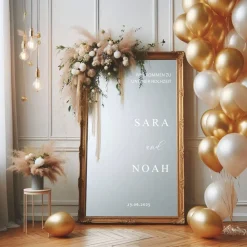 Spiegel Hochzeit Aufkleber, Hochzeitsschild Deko, personalisierte Hochzeit Spiegel Aufkleber, Hochzeits-Empfangsschild, Accessoires