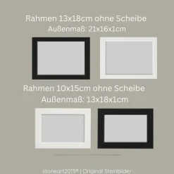 Online Steinbild Trauer personalisiert – Viel zu kurz und doch für immer blau – Erinnerungsbild Mutmacher