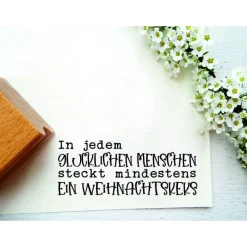 Clearance Stempeltext: "In jedem glücklichen Menschen steckt mindestens ein Weihnachtskeks" Weihnachtsstempel