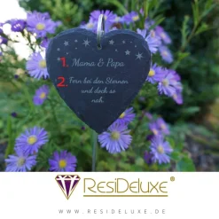 Sale Sternenrand Schieferstecker Andenken Schiefer Trauergeschenk Grabschmuck Grabstecker Gravur Grabdeko Beerdigung Gedenksteine