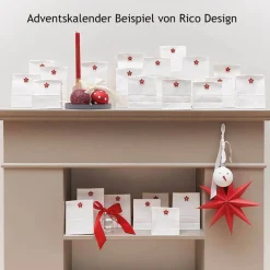 Bastelzubehör|AmOlenDiek Sternensticker Holz rot Adventskalenderzahlen