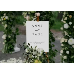 Accessoires|61sekunden Sticker für Willkommensschild Empfangstafel personalisiert,Wedding Verlobung Willkommensschild Hochzeit, Hochzeitsdeko,H