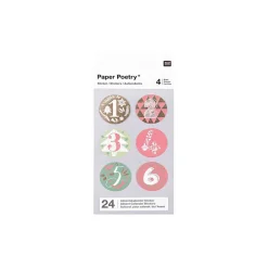 Bastelzubehör|AmOlenDiek Sticker Zahlen Adventskalender rot grün