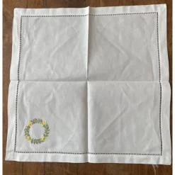 Online Stoffserviette 40 x 40 cm, bestickt, mit Lochsaum Servietten