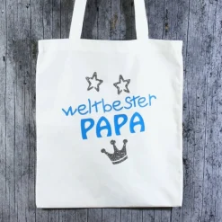 Accessoires|ZWEIFARBIG Stofftasche **PAPA3** von Einkaufsbeutel Baumwolltasche Stoffbeutel Geburtstag Geschenk Vatertag