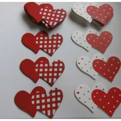 Clearance Streuteile Herzen rot & weiß – Holz Deko Hochzeit, Liebe & Valentinstag, 21 Stück Hochzeitsdeko