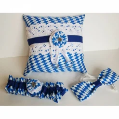 Clearance Strumpfband, Bayrisches Strumpfband, Strumpfband blau-weiß, Strumpfband bayerische Farben, Bauernhochzeit, bayerische Hochzeit, blau-weiß Strumpfbänder