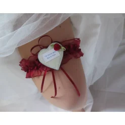 Sale Strumpfband, Braut-Strumpfband, Hochzeitsstrumpfband, weinrot, Braut, Hochzeit, Wunschtext Strumpfbänder