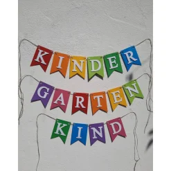 Best Supercoole Girlande zum Kindergarten Start Bunte Farben mit dem Schriftzug Kindergartenkind handgefertigt Kinder Glückwunschkarten