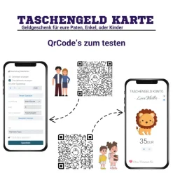 Geldgeschenke|QrCode-Galerie Taschengeld Karte | QrCode Geldgeschenk | Personalisiertes Geschenk für Kinder | Löwe
