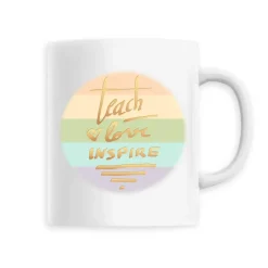 Tasse Teach Love Inspire Pastell Regenbogen Kinder Einschulung