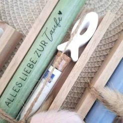 Online Taufe Geldgeschenk Taufgeschenk mit Fisch Reagenzglas Geschenkset für Mädchen und Jungen zur heiligen Taufe Geldgeschenke