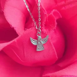 Discount Taufgeschenk Mädchen personalisiert – Engel Halskette 925 Silber Taufschmuck