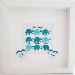 Clearance Taufgeschenk ,personalisiertes Geschenk Baby, Taufe, Geburt, Junge, Elefanten mit Wünschen Geldgeschenke