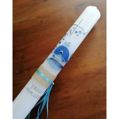 Best Taufkerze Kommunionkerze Kommunionskerze Junge Mädchen Wal Fisch Kreuz modern klassisch - Farbwünsche möglich Kommunionkerzen