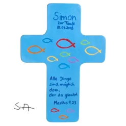 Best Taufkreuz Holzkreuz Kinderkreuz mit christlichem Motiv  zur Taufe/Geburt/Kommunion Geschenke