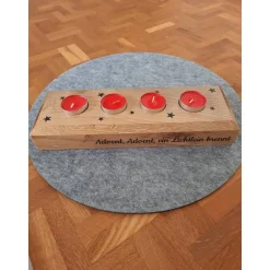 Online Teelichthalter/Adventsbalken aus Holz Adventskränze