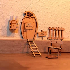 Wichtelzauber|Kreativschmalz 7teiliges Wichtelset aus Holz | Bastelset | Wichtel Wunschliste Vorlage | personalisierte Wichtel Geschenkidee