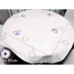 Tischdecke Schmetterling - handbestickt bestickt gestickt Schmetterling Frühling Mitteldecke Sommer
