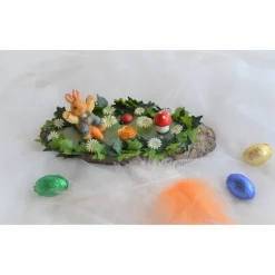 Best Tischdeko Baumscheibe mit Osterdeko (Nr. 4) Hase auf Karotte Osterdeko