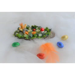 Best Tischdeko Baumscheibe mit Osterdeko (Nr. 4) Hase auf Karotte Osterdeko