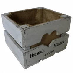 Hot TISCHDEKO BLUMENKISTE Hochzeitsgeschenk Vintage Hochzeit personalisiert aus Holz Rustikale OBSTKISTE Geschenk Brautpaar Hölzerne Jahrestag Hochzeitsdeko